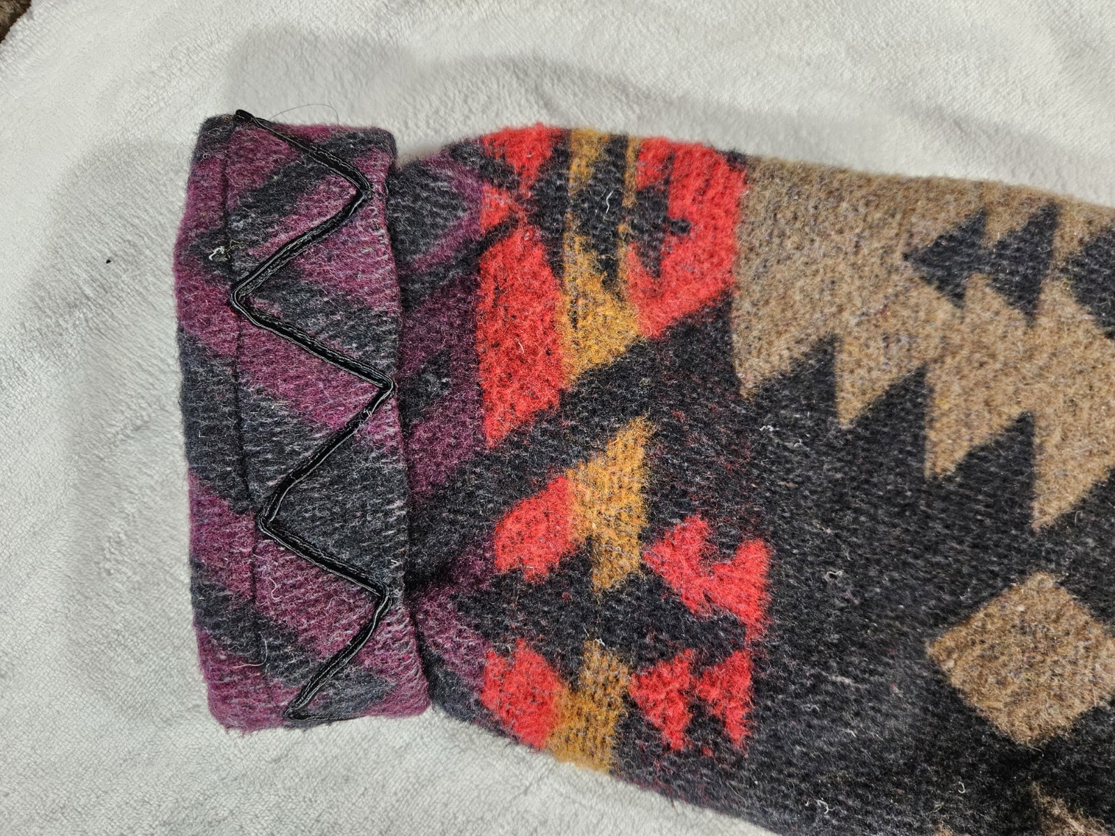 Vintage 1980s–early 1990s Fox Run wool toggle coat, Southwestern Like Pendleton
