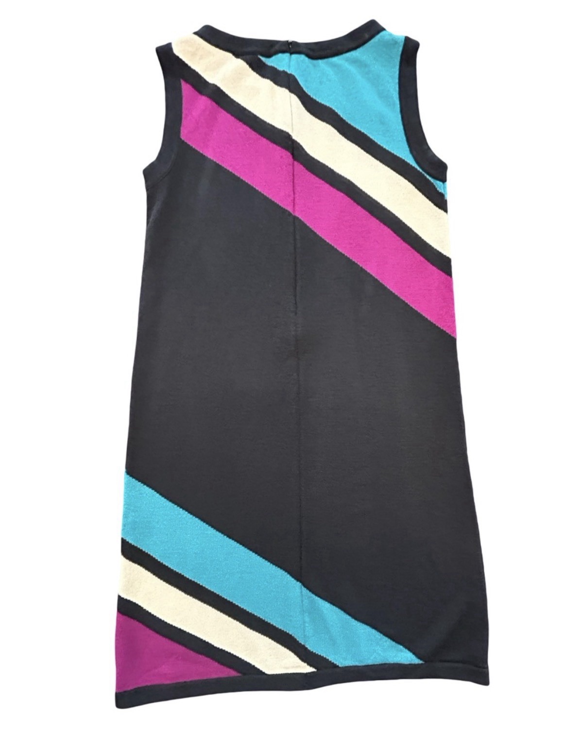 VTG 80’s St. John Collection Marie Gray Santana Knit Dress Sheath Colorblock 10