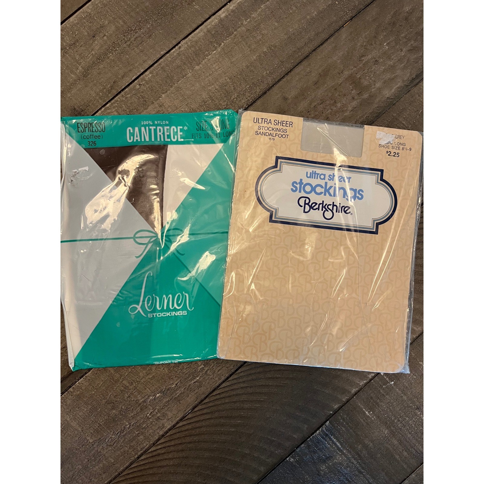 Berkshire & Lerner Stockings Bundle 1980s Ultra Sheer Grey Espresso NEW Vintage