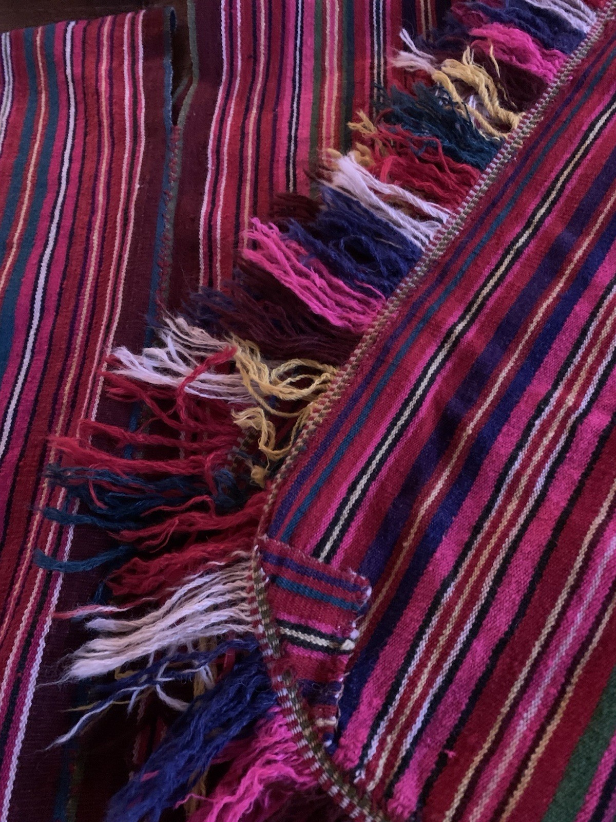 Vintage Poncho Hand Woven Bolivian Wool Poncho Rare