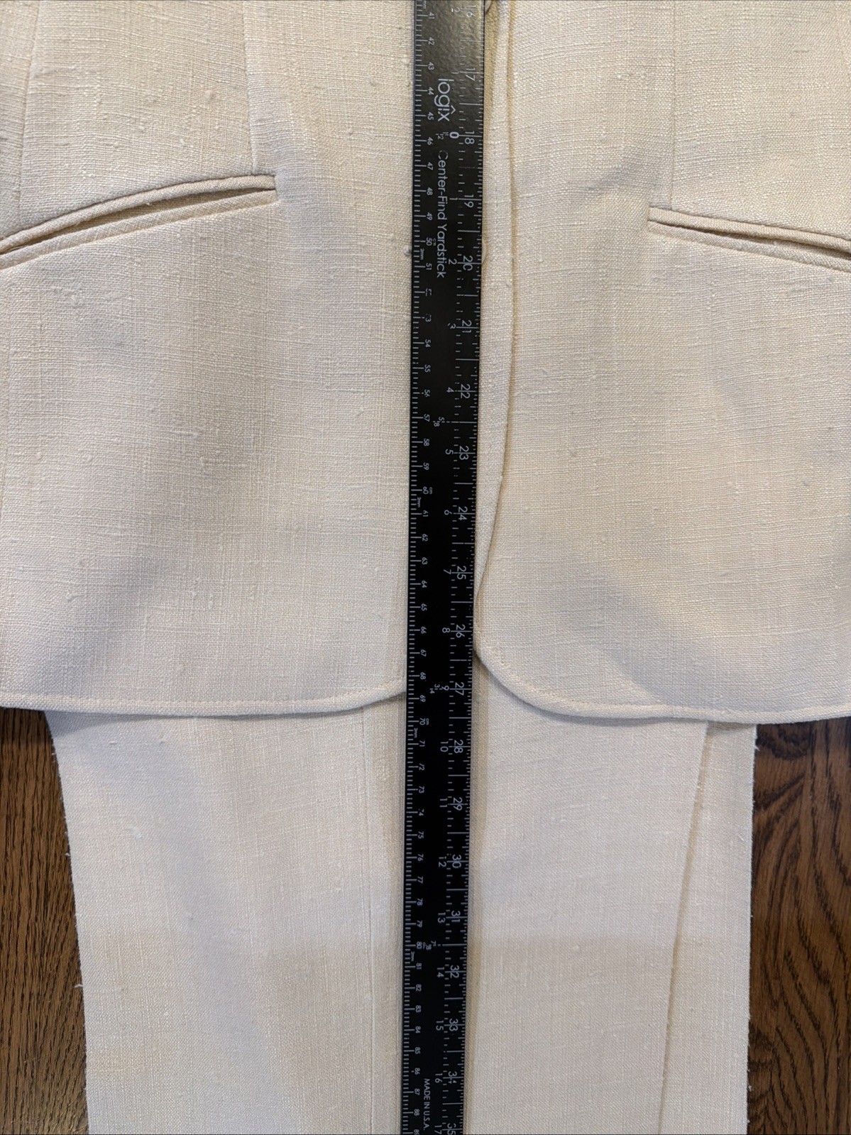 VTG Don Sayres 100% Silk High-Waisted Wide-Leg Tailored Pant Suit Sz 12 Tall
