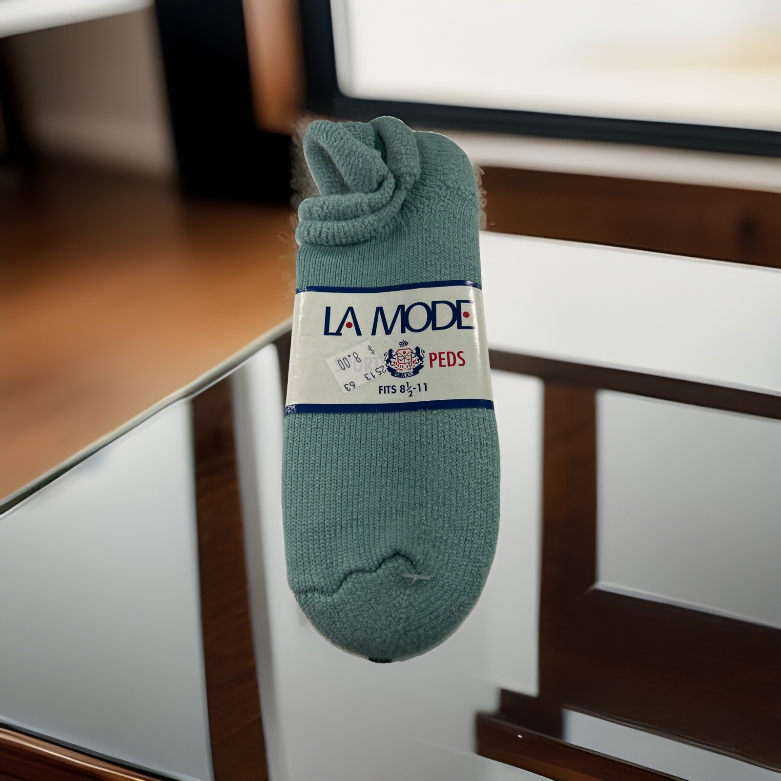 VTG Socks „LA Mode” Acrylic Blend Mint Sports Low Cut Ankle Size 8-11 80s 90s.