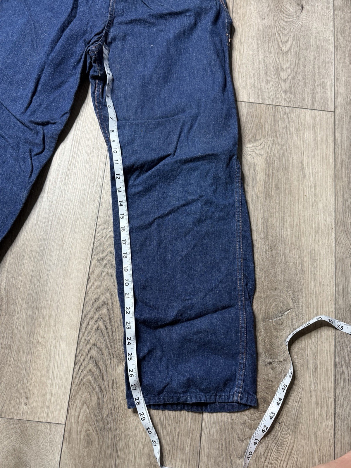 Vintage 60s BLUE BELL Women’s Denim Sanforized Side Zip Jeanies Dark Blue 29×28