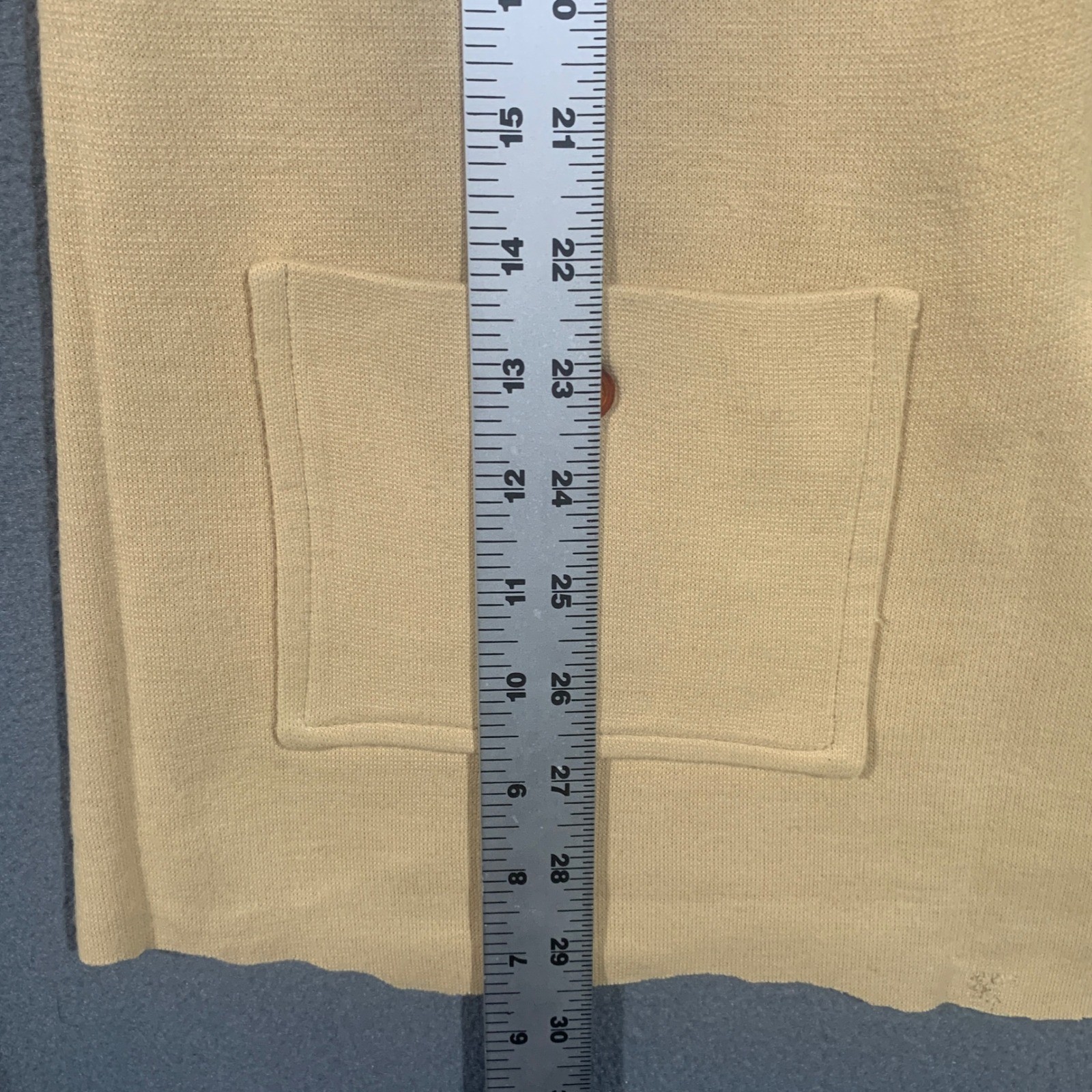 Vintage Carol Brent Mod Knit Tunic Top Cream Amber Buttons 80s Retro Womens M *