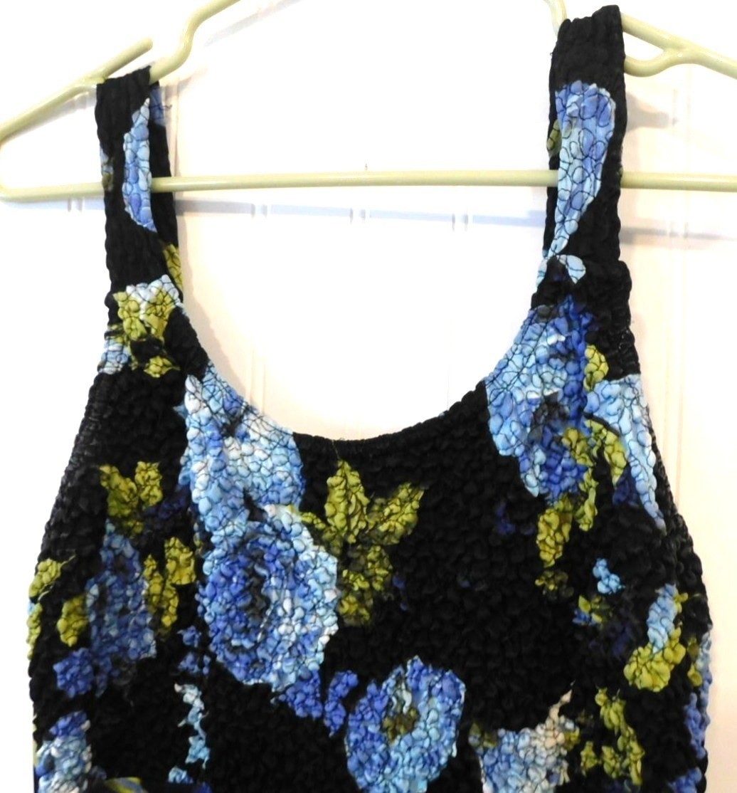 Floral Maxi Dress By Rag Blue Roses Stretchy Bodice Womens Sz S or M 1990s Vtg
