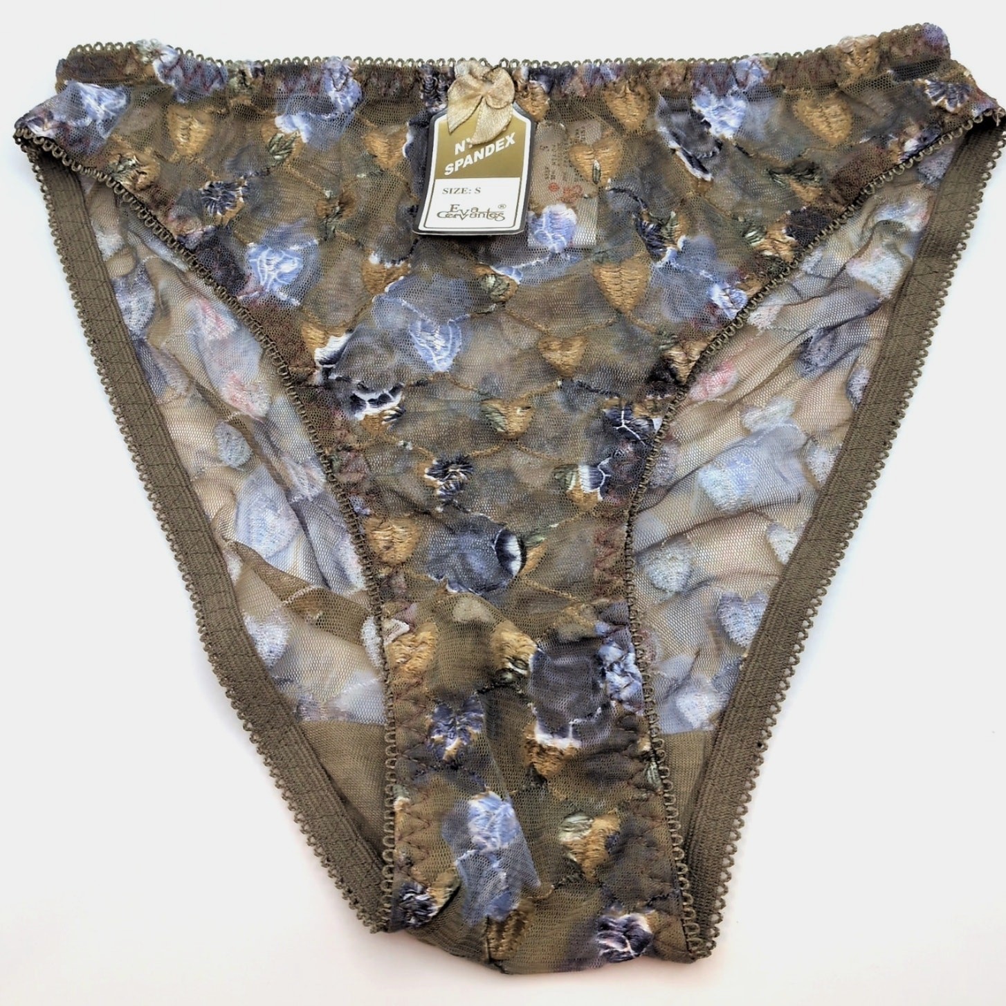 VTG NWT 90s Sheer High Rise Lace Green Panties Underwear Small Eva Cervantes