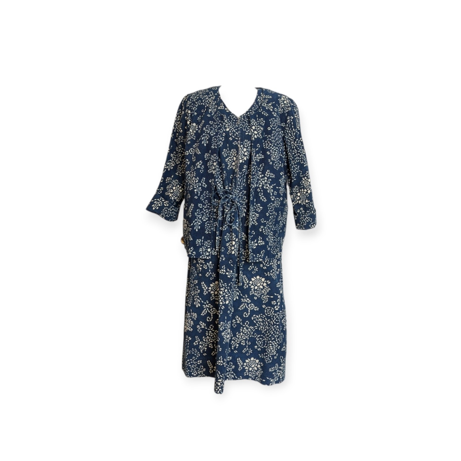 Vintage Dress and Jacket Suit ~ Atelier Yoko ~ Indigo Dobby Sunflower Japan