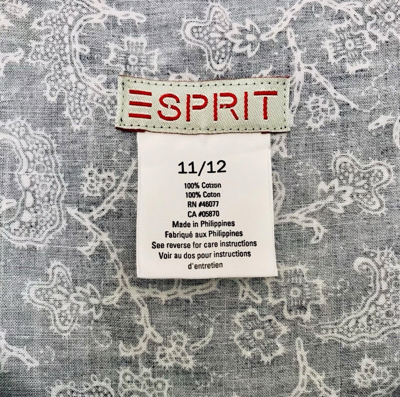 Esprit Vintage 80’s Womens 11/12 Navy White Floral Batik Print Tank Style Dress