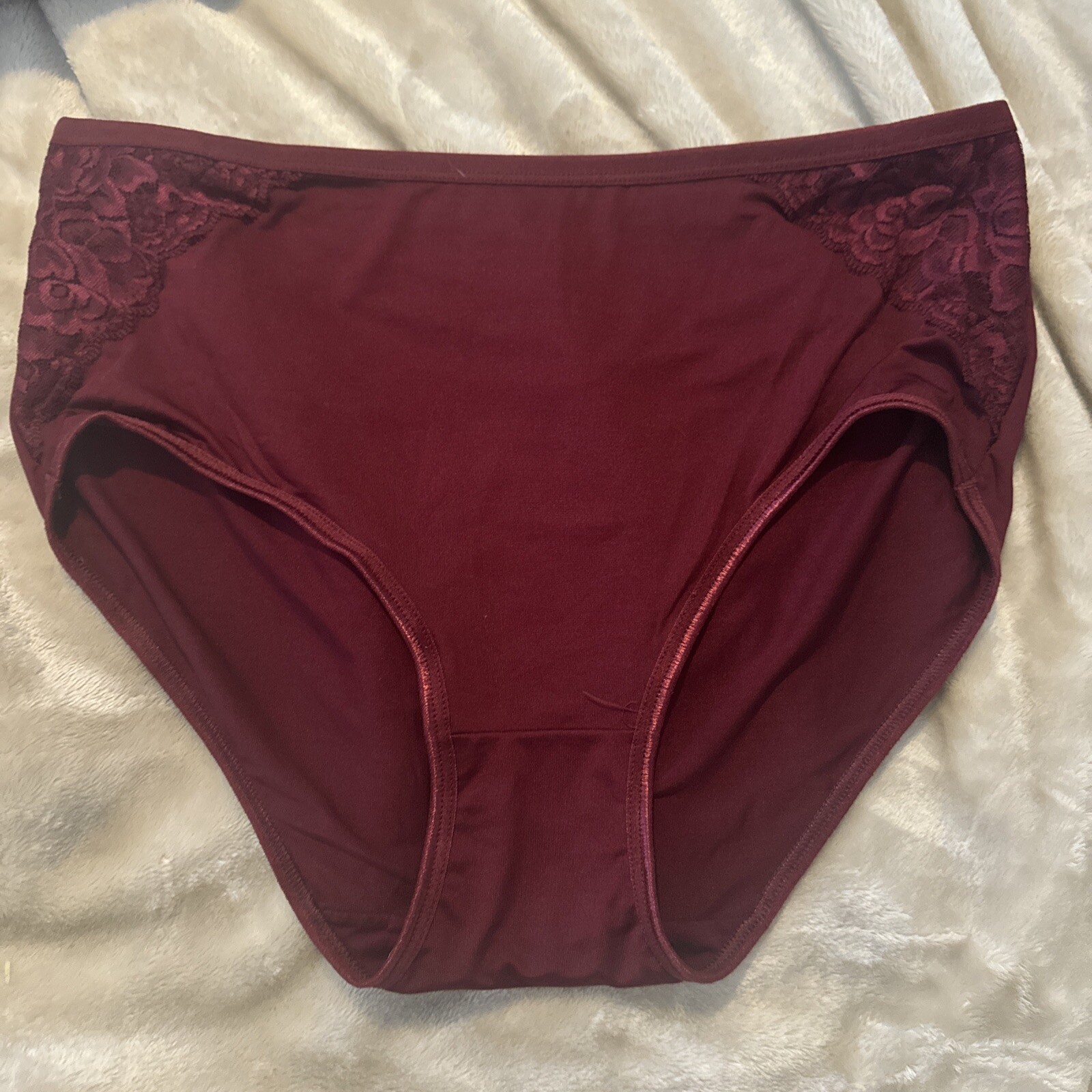 Vintage KATHY IRELAND polyester, spandex, lace trim, High Cut Bikini Panties 2X