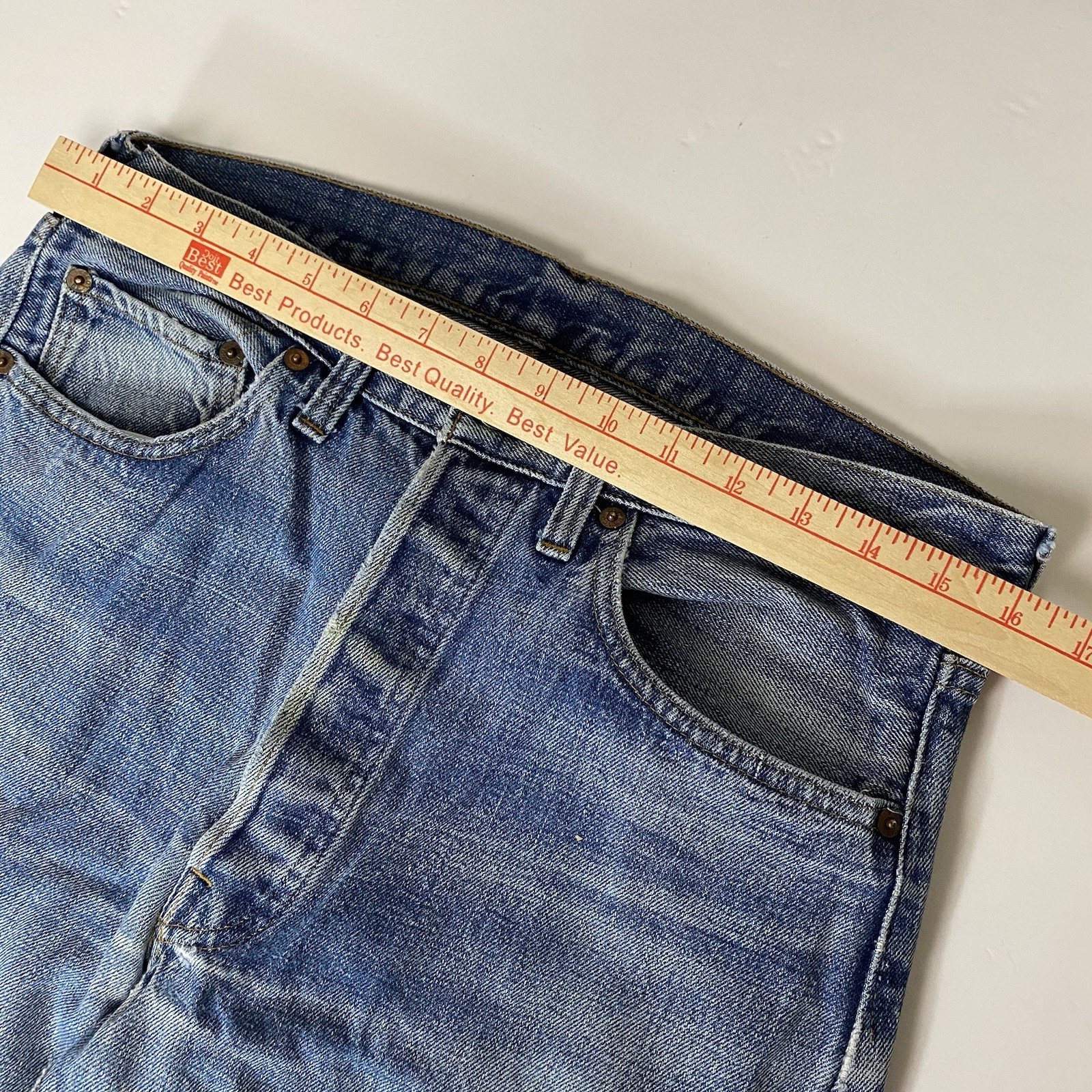 1970s Vintage Levi’s Jeans Button Fly Selvedge Black Bar Tack Fits 32×31 Rare