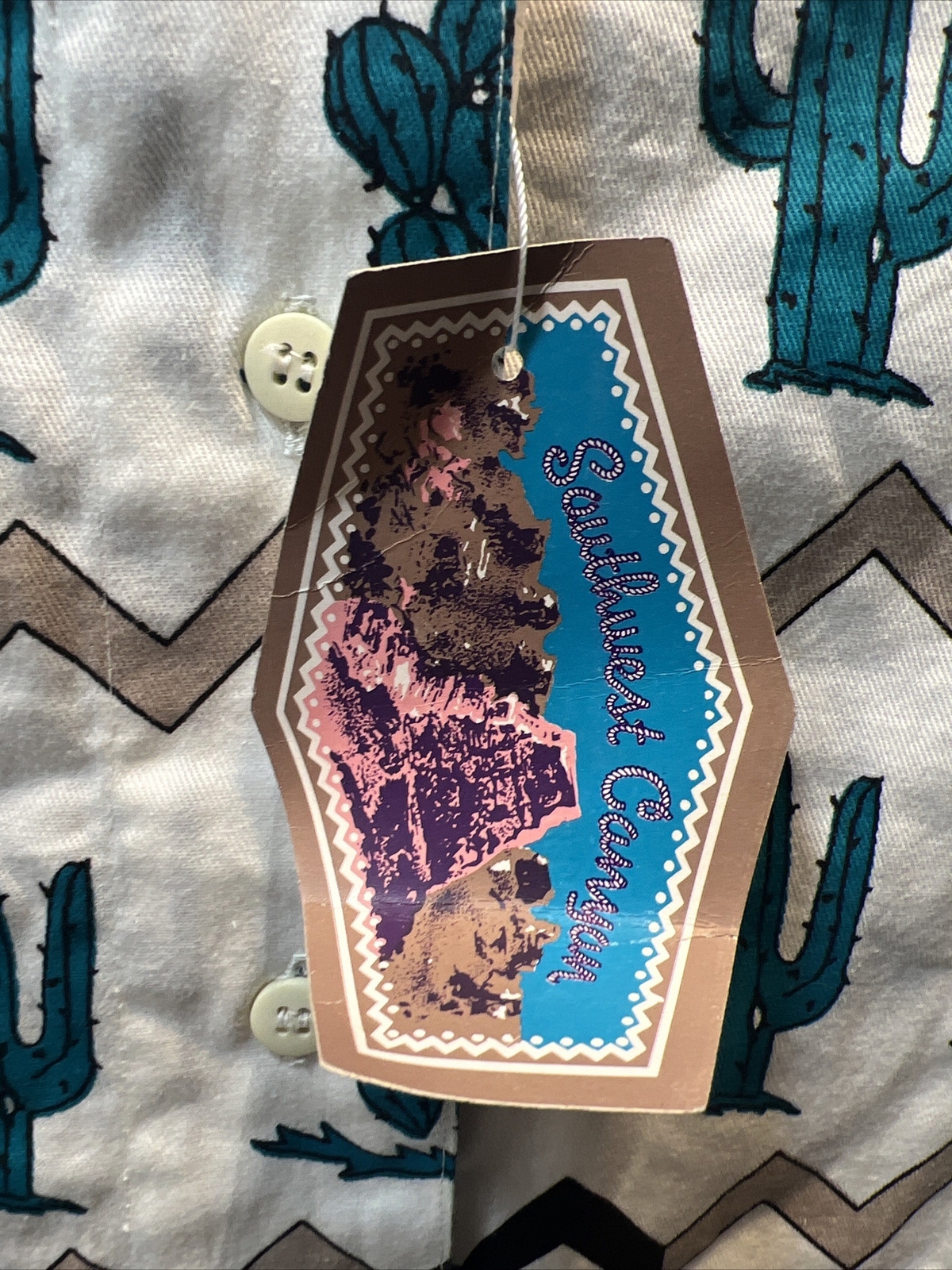 NWT Vintage Southwest Canyon Womens Rodeo Queen Western Shirt Cactus Size M
