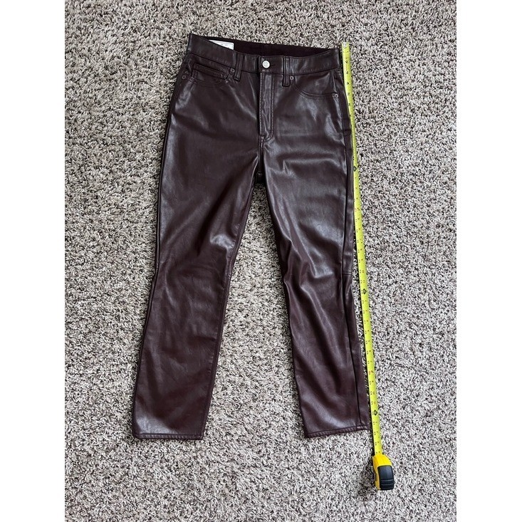 GAP Vintage Slim High Rise Faux Leather Pants Brown 28/6 Short