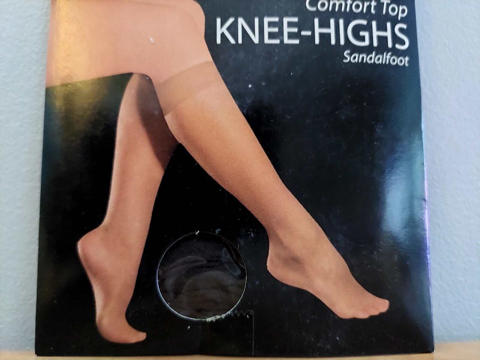 Vintage Pantyhose Ravinia Knee High Comfort Top Color White Queen Size BSDR1