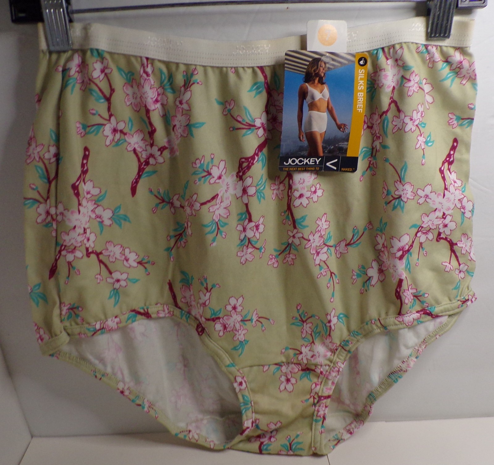 Vintage Jockey For Her Silks Brief Panties Green Floral Size 7 NWT