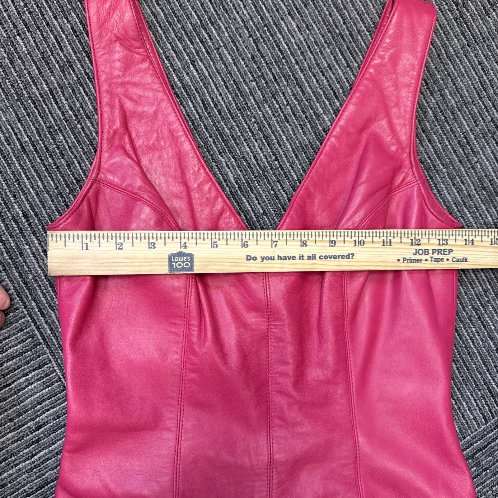 VTG 90’s Vakko Pink Leather Body Con sleeveless Barbie dress size 02