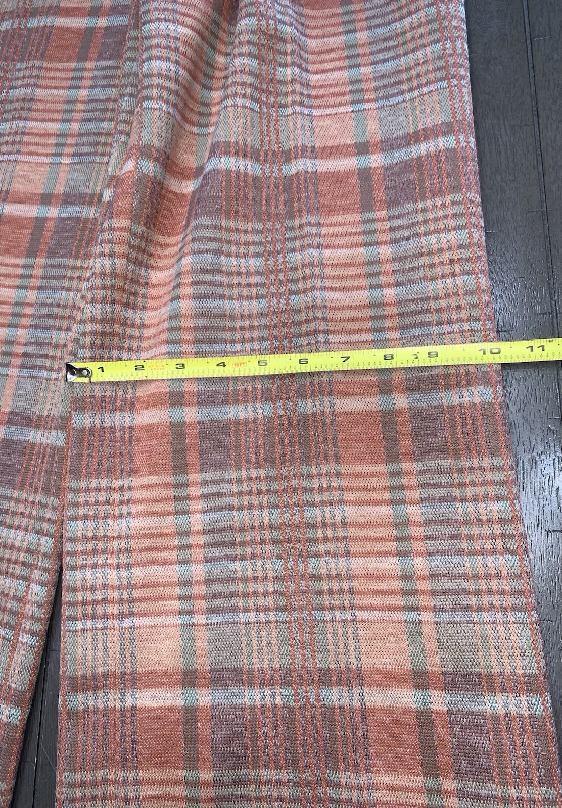 B7 VTG 25×30” SM GRAFF 60s PANTS RUST/TAN PLAID MCM FLARED MOD/GOGO DISCO PULLON