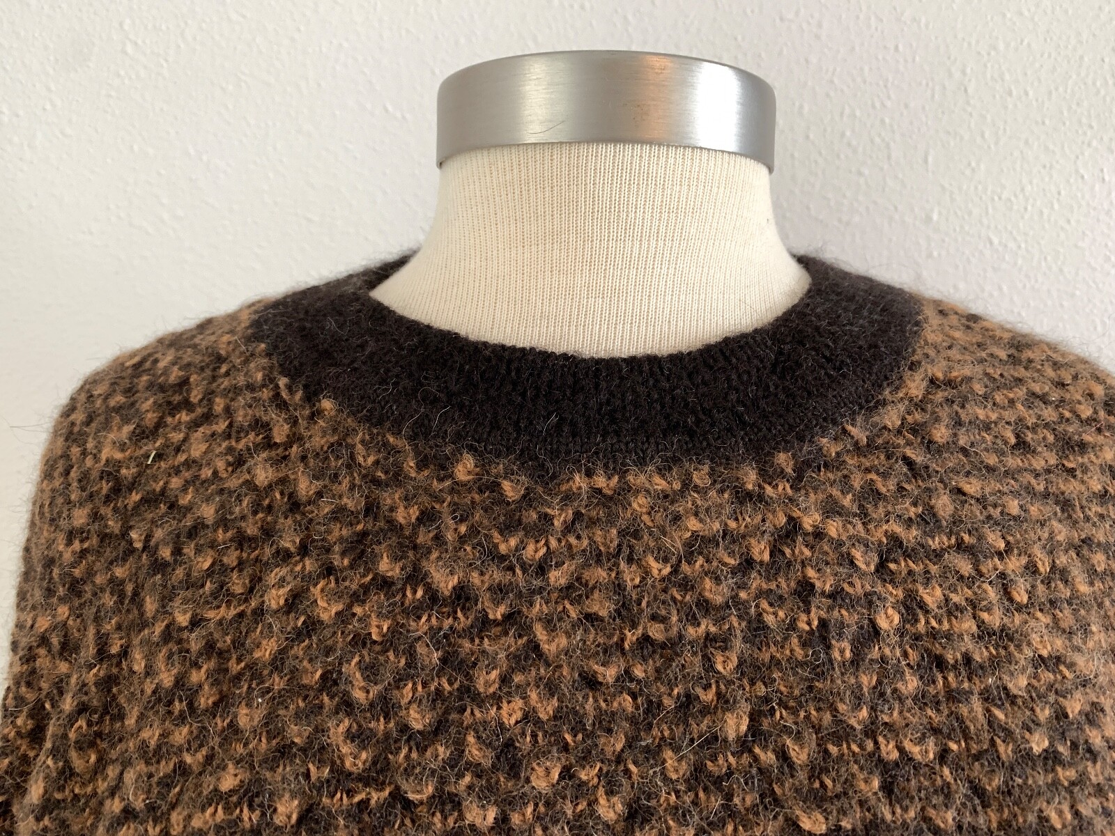 Vintage RED ROVER 100% Alpaca Sweater Hand Made Bolivia BROWN