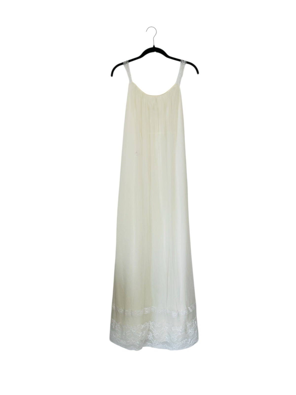 Vintage 70s Jenelle Of California Chiffon Lace Nightgown Dress Romantic Cottage
