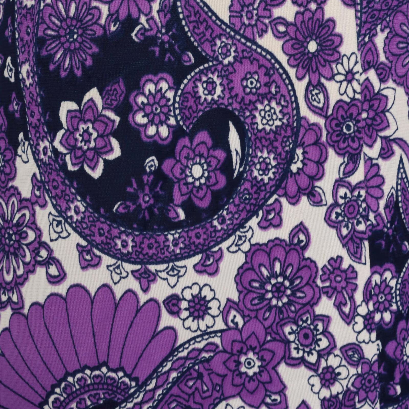 70s Psychedelic Maxi Dress Vintage Purple Paisley Floral Print Bohemian Gown V N