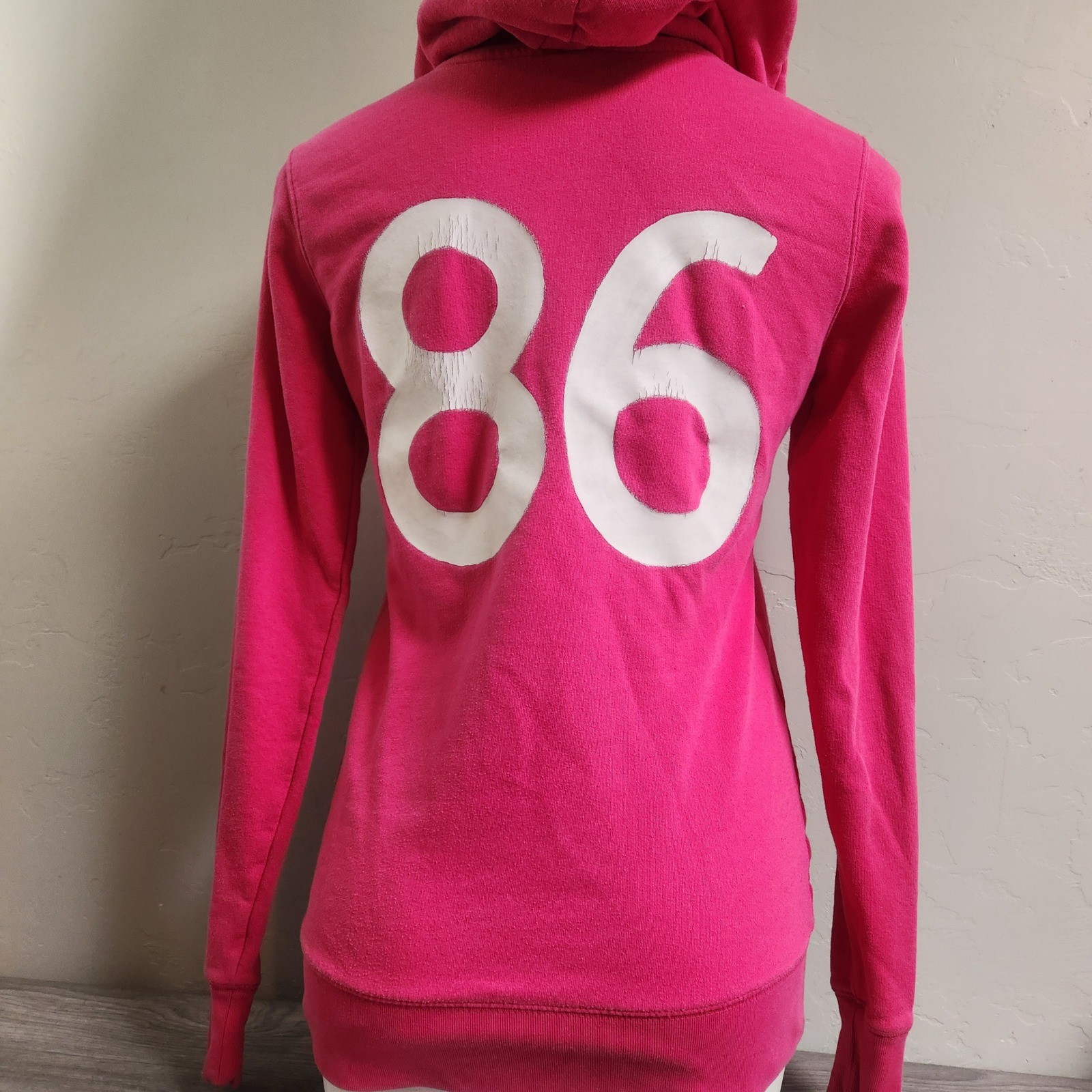 Vintage Victoria’s Secret PINK Hoodie Size XS Pink Full Zip Love Pink 86 Graphic