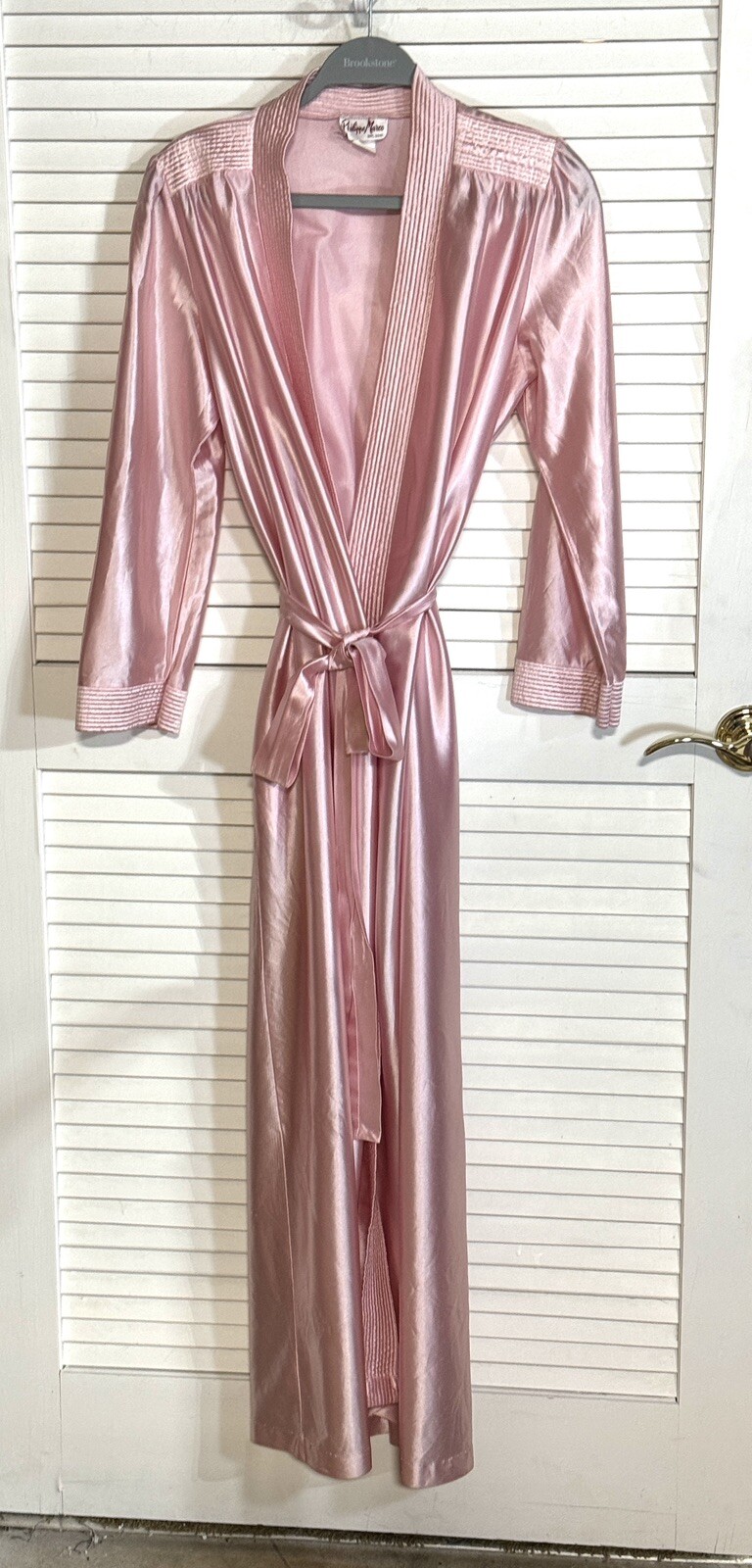 Philippe Marco Pink Satin Wrap Women Robe Size Medium VTG