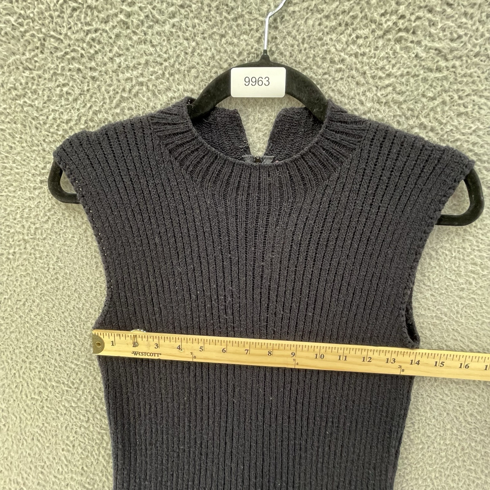Vintage St John Knits Santana Dress Women Small Navy Midi 70s Preppy Academia