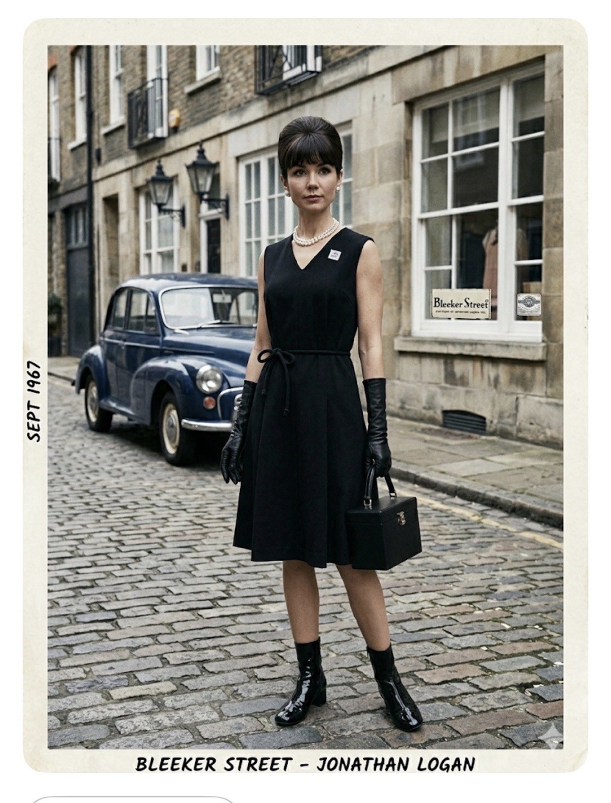 Vintage 60’s MOD Bleeker Street Mid Century Modern Shift Dress Medium Black Euc