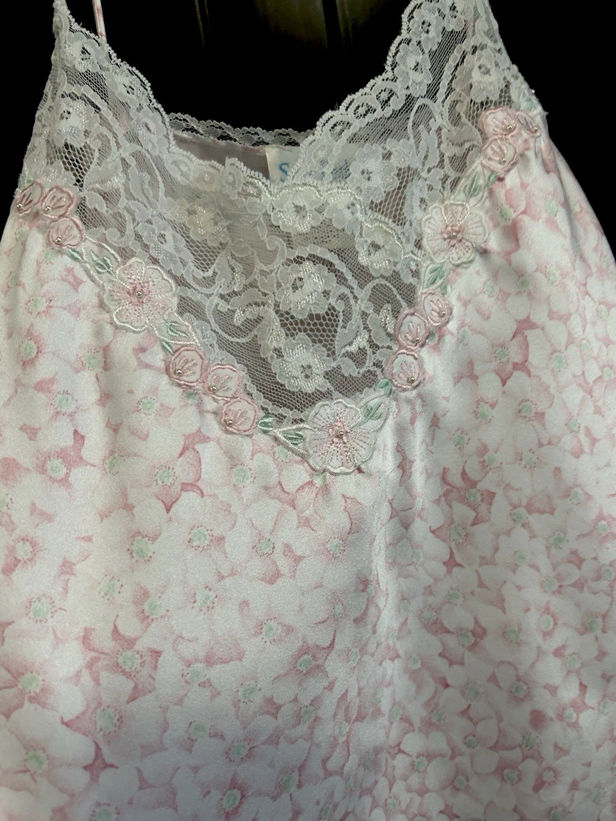 Vintage 1980s Pink Sara Beth Lingerie Set – Satin Cami & Shorts – NOS Never Worn