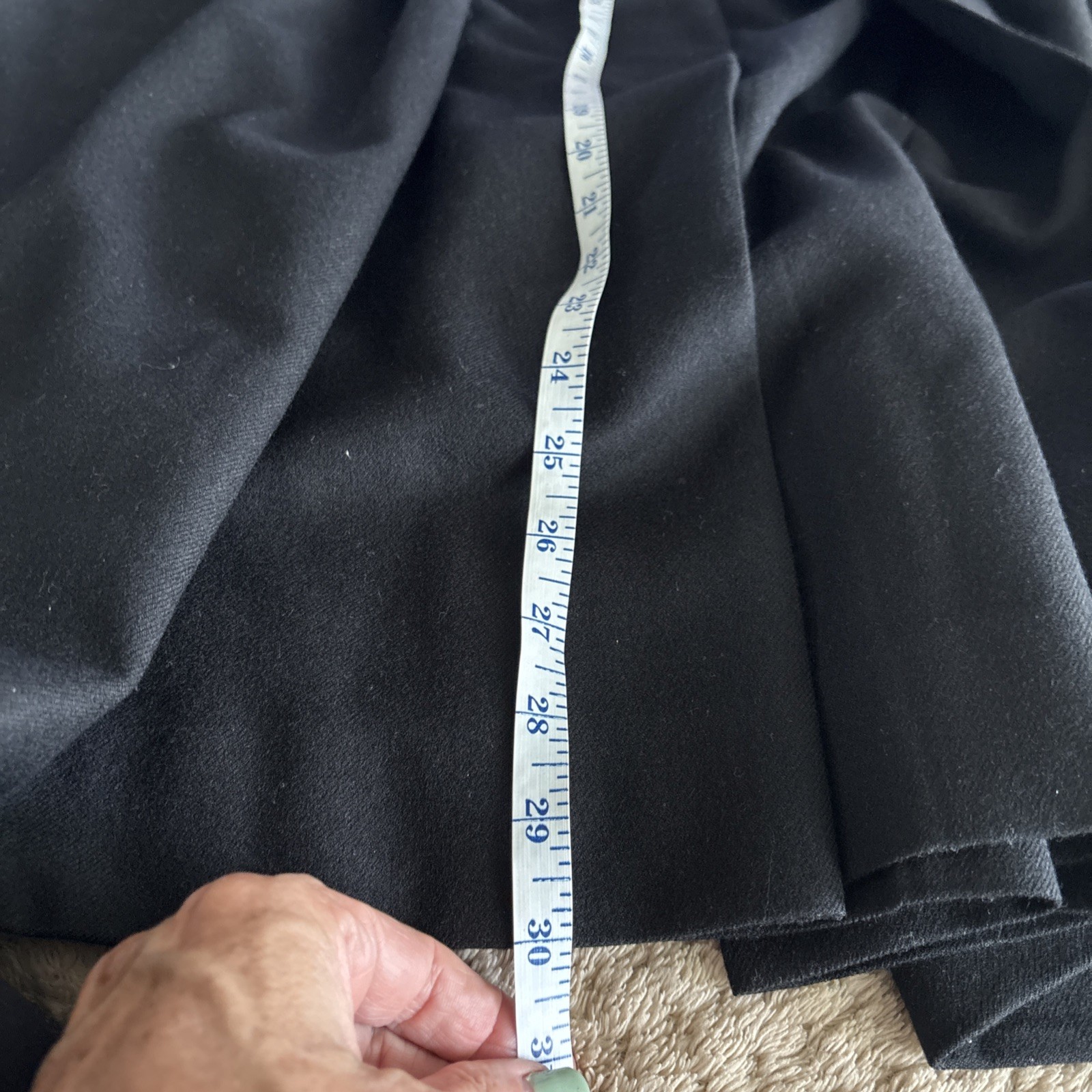 VINTAGE YSL YVES SAINT LAURENT RIVE GAUCHE BLACK WOOL SKIRT VINTAGE 1970’s 38
