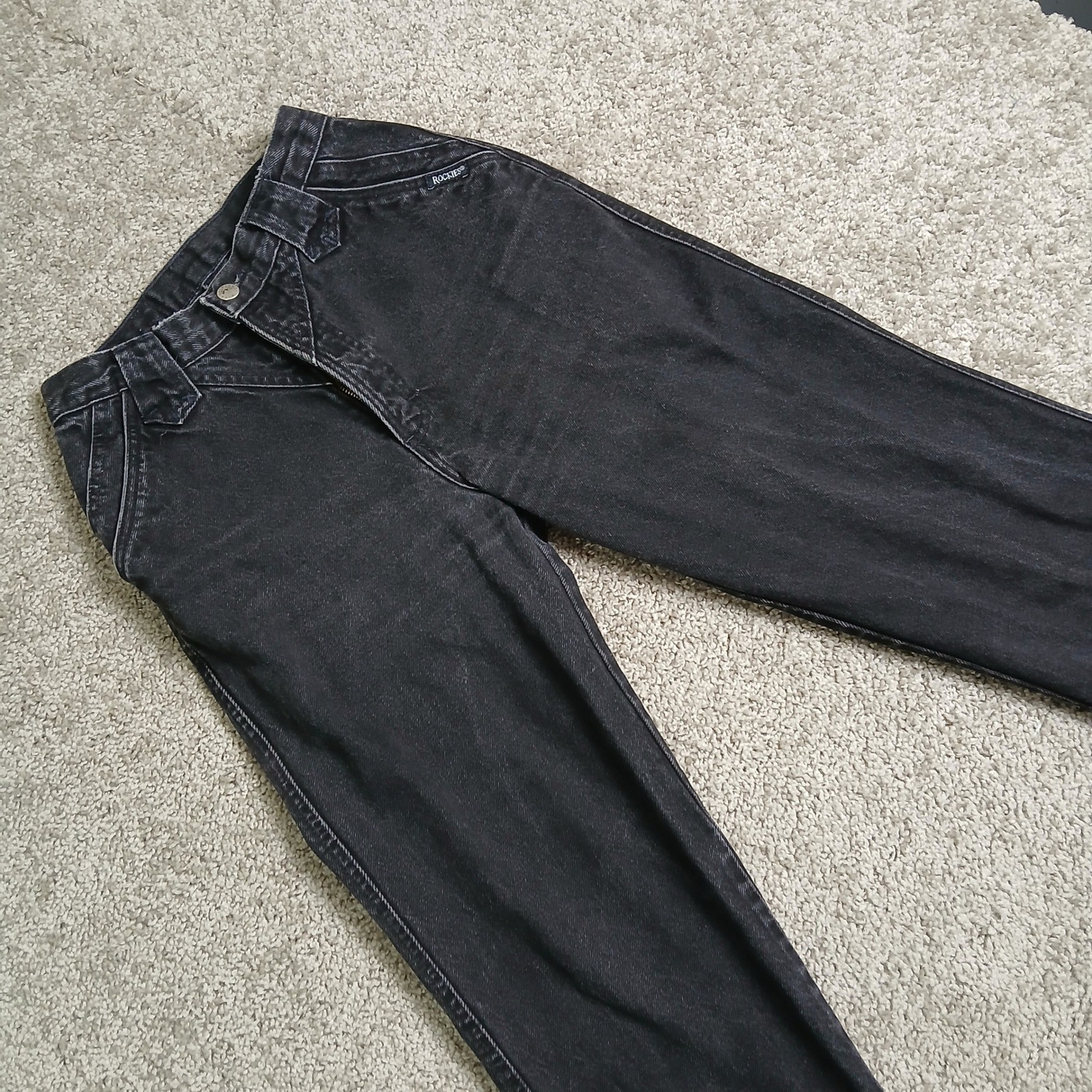 Vintage Rockies Black High Waisted Western Jeans Straight Leg 2817 Inseam 36