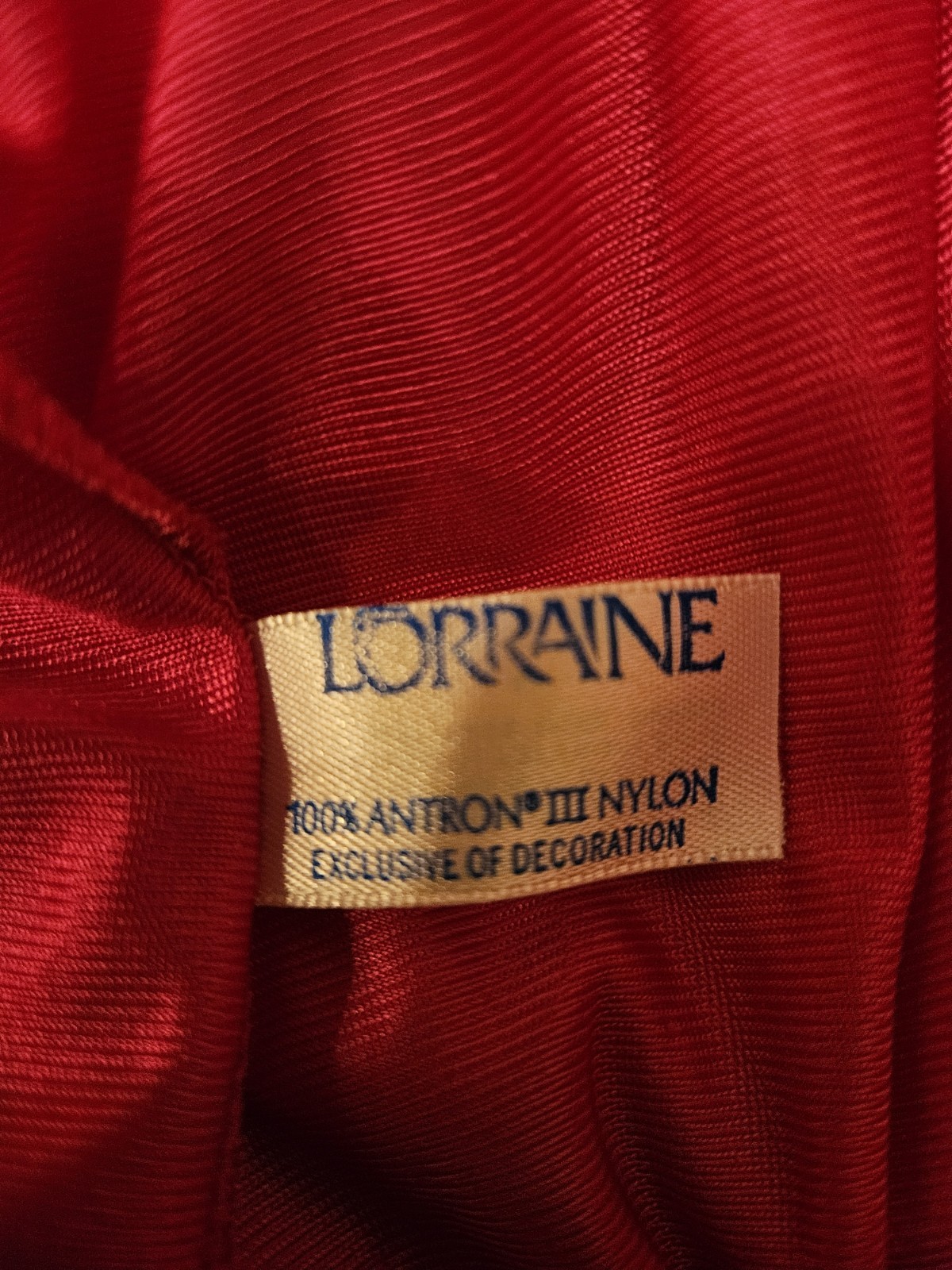2 Pc Vtg Lorraine Womens Size M Pink/Red Nylon Embroidered Nightgown & Robe Set
