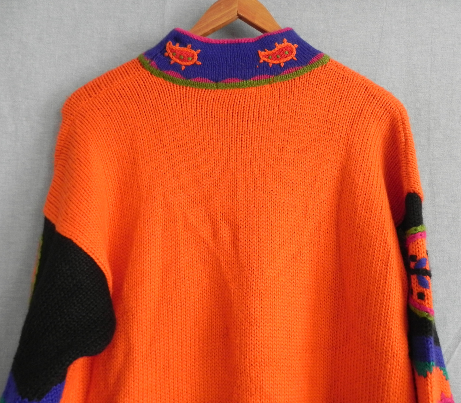 Vtg The Limited Sweater Wool Blend Tunic Vibrant Multi-Color Embroidery Size M/L