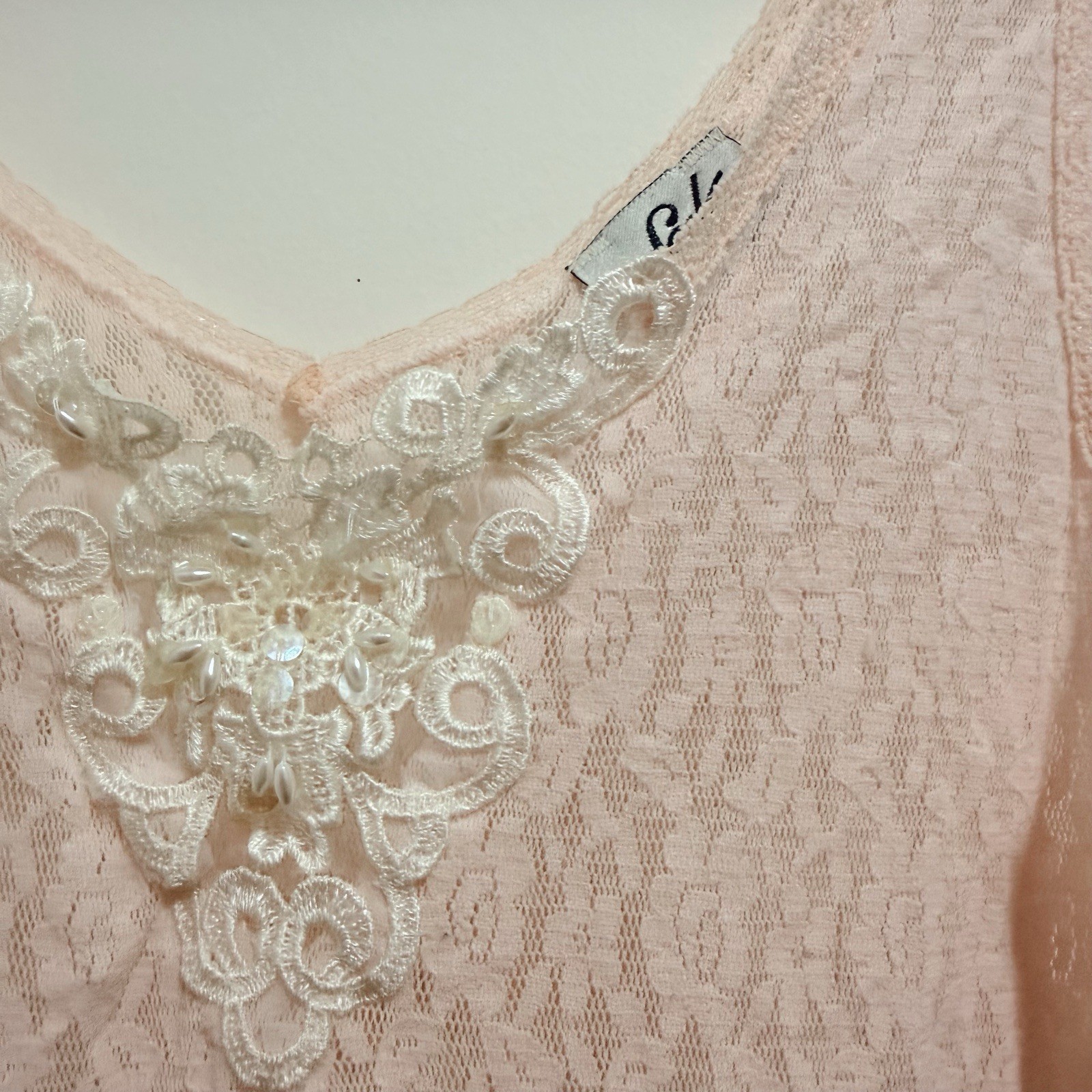 Vintage Coquette Fairy Lingerie Pink Lace Slip Dress With Appliqué Detail