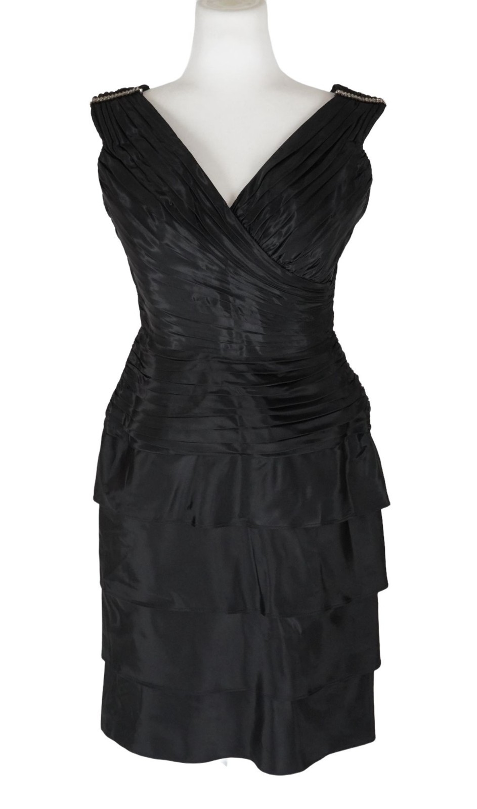 Vintage Tadashi Dress Size 8 Cocktail Party Little Black Dress with Rhinestones