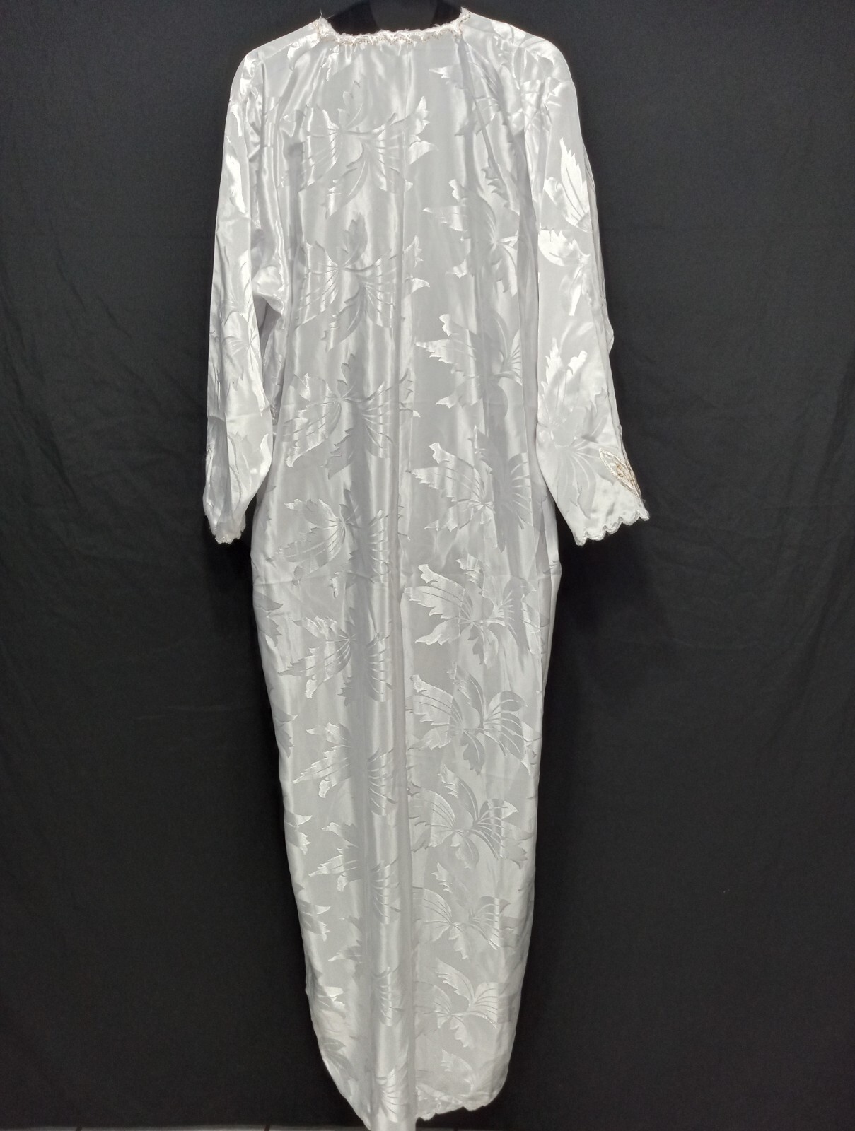 Y2K white satin women’s gold Beaded Sequined long evening soiree dress