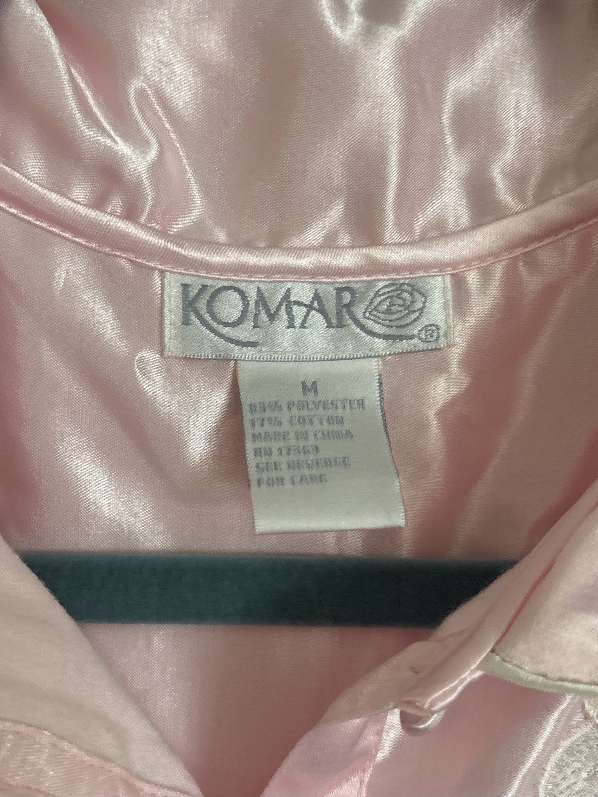 VINTAGE KOMAR Medium Long Nightgown Silky Nylon Pink New Original Tags
