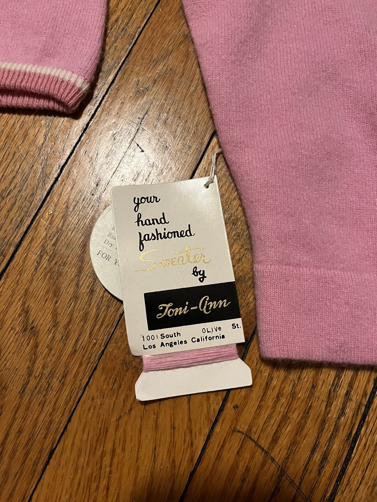VTG Sears Toni-Ann Sweater Pink Dead Stock NWT Wool Nylon