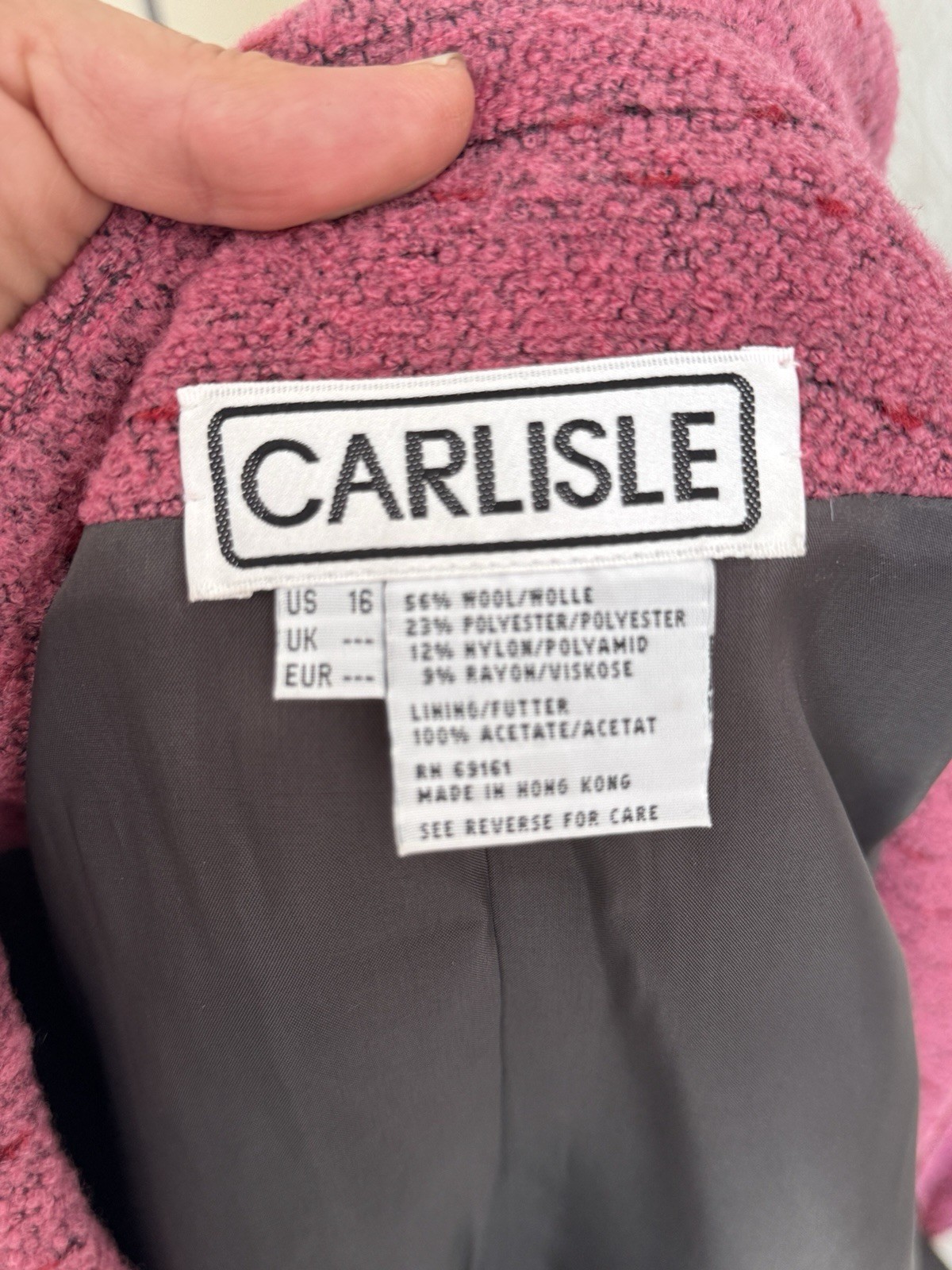 Vintage 1980s Carlisle Jacket-Pink-Fluffy-Business Casual-Outerwear-Medium/Large