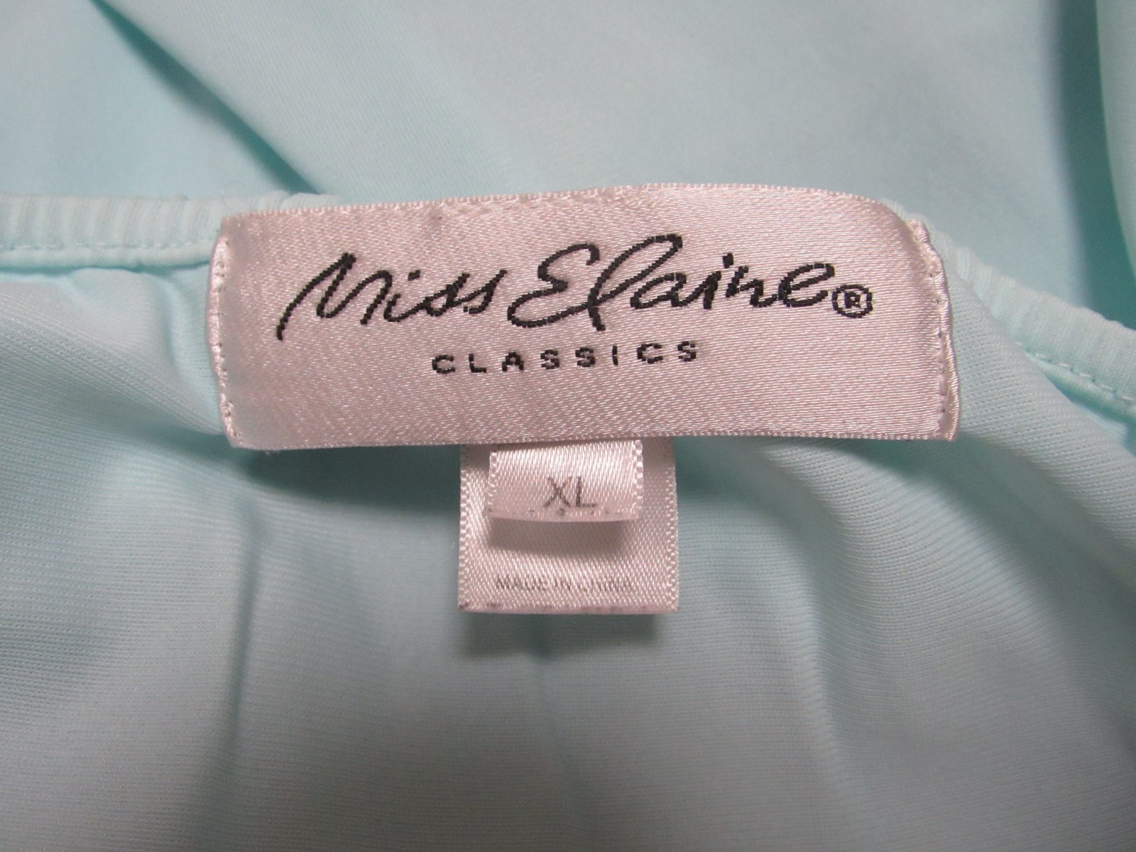 MISS ELAINE CLASSICS BLUE SILKY SOFT SHEER NYLON NIGHTGOWN XL STYLE 20809 SISSY