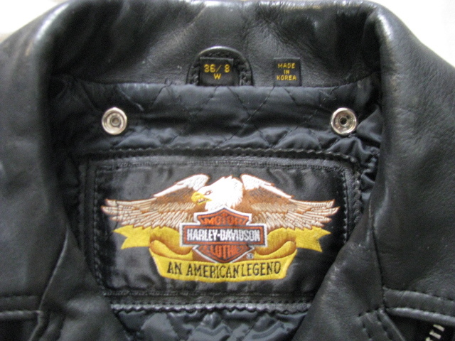Harley Davidson Motorcycle Leather Jacket H-D Vtg 90s Cycle Champ Queen S 36 W