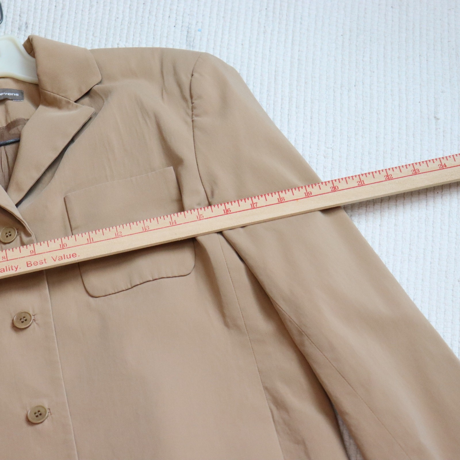 Valerie Stevens Tan 3-Piece Suit Set Blazer Skirt Pants Career Wear Size 8