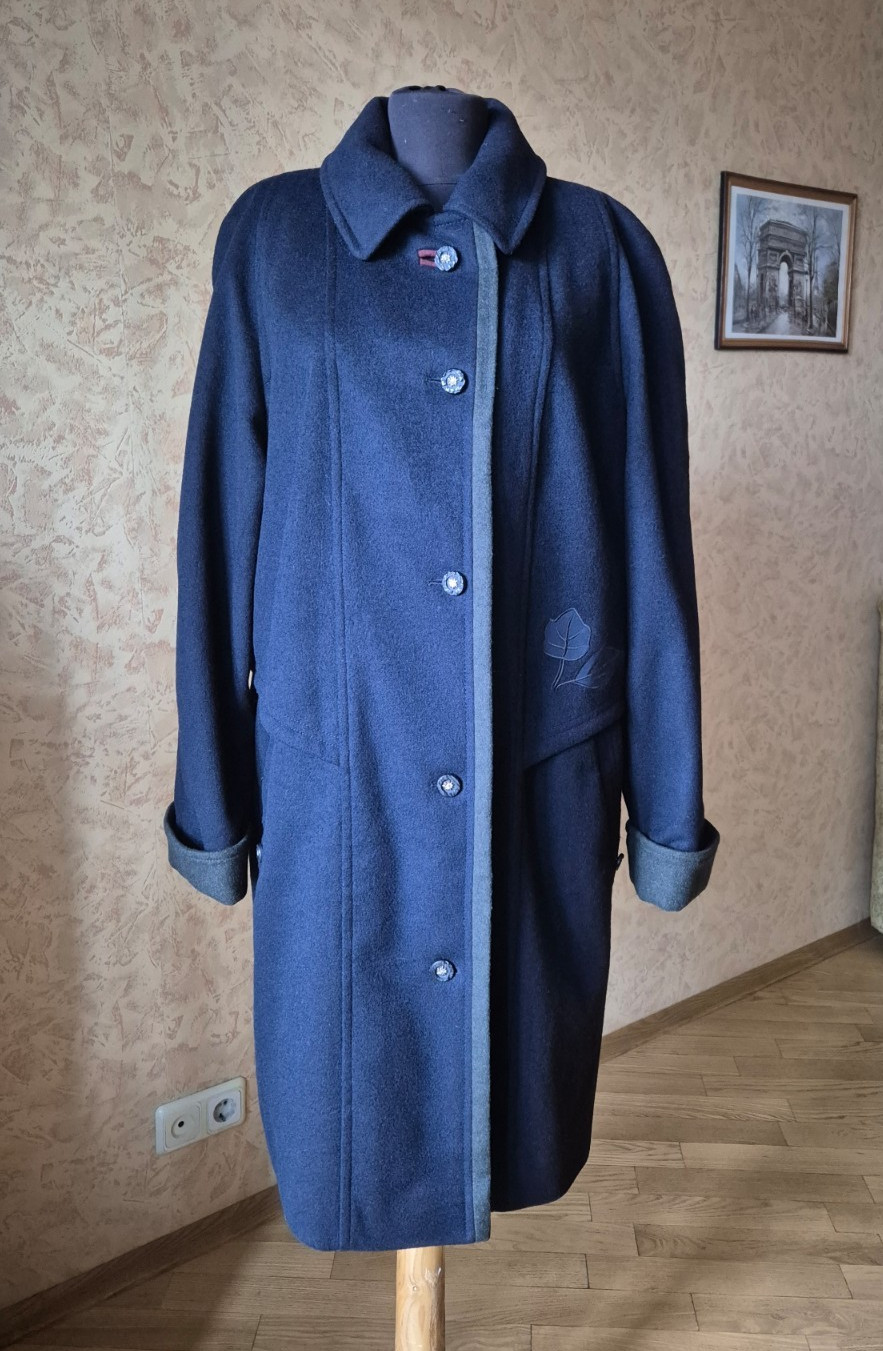 Loden vintage blue-green wool alpaca coat