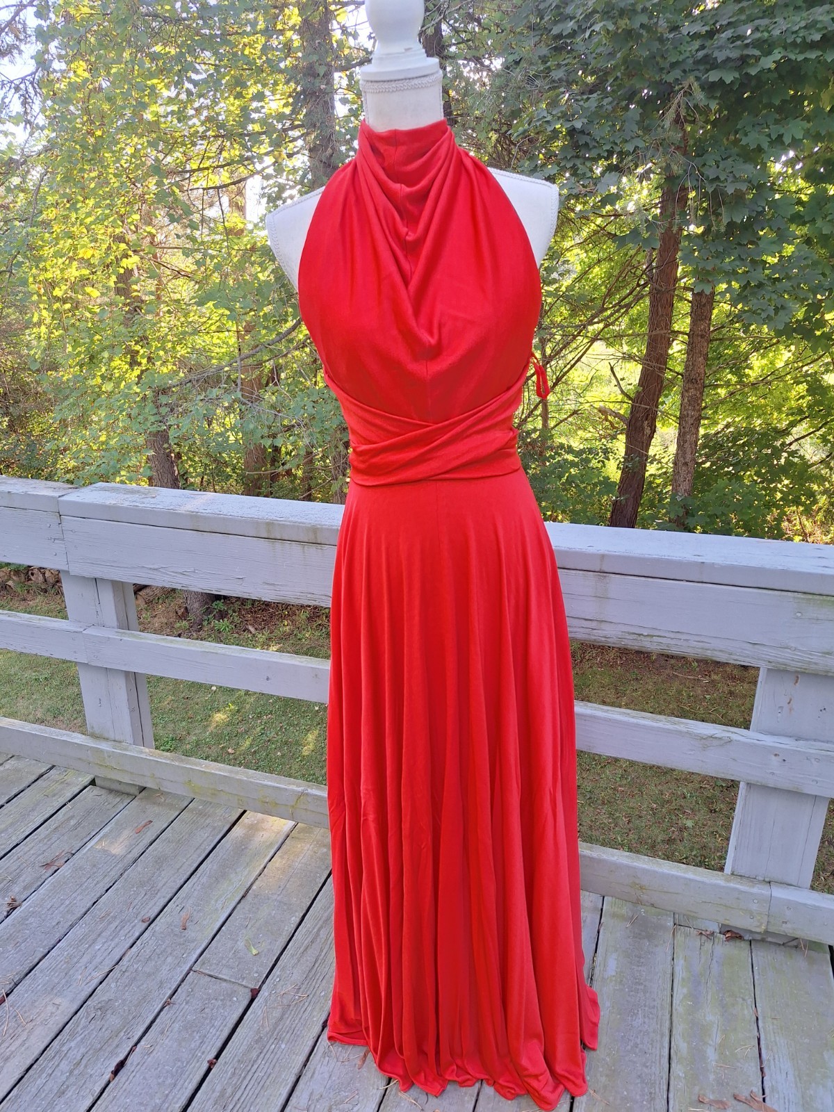 Donald Brooks Vintage Gown in Orange No Size Tag Made in USA