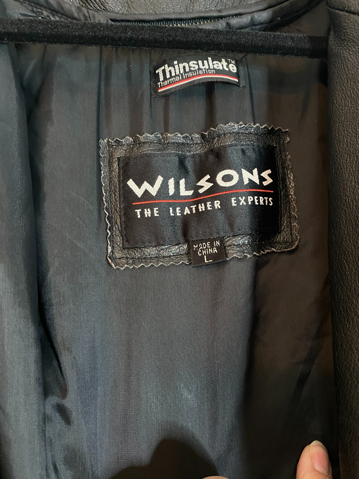 Vintage Wilson’s Black Leather Dolman Short Coat 3M Thinsulate Size Large