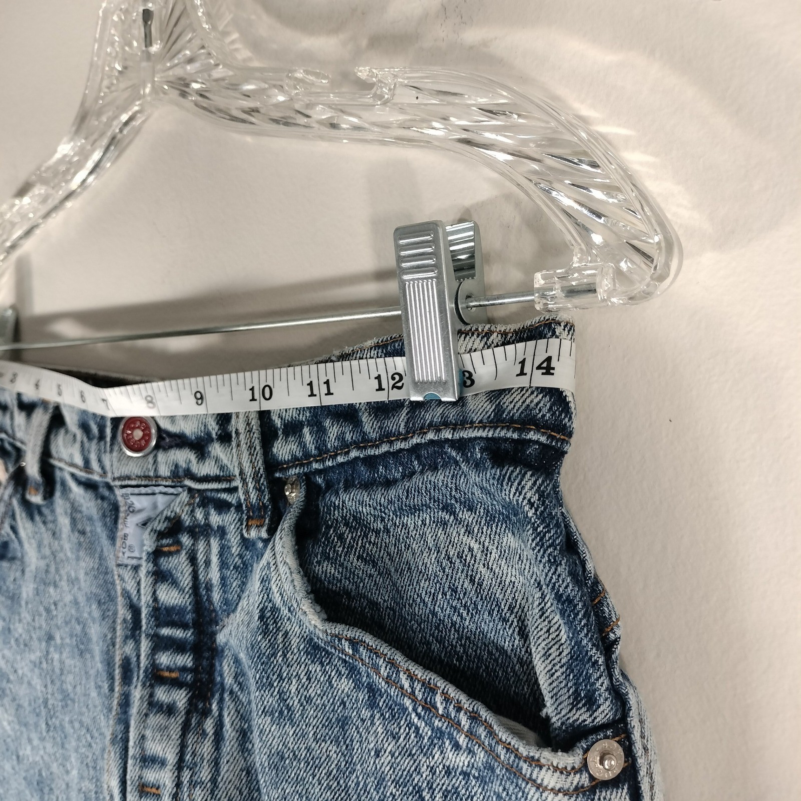 Vintage 90s Bugle Boy High Waisted Acid Wash Denim Cut Off Shorts 28 Waist