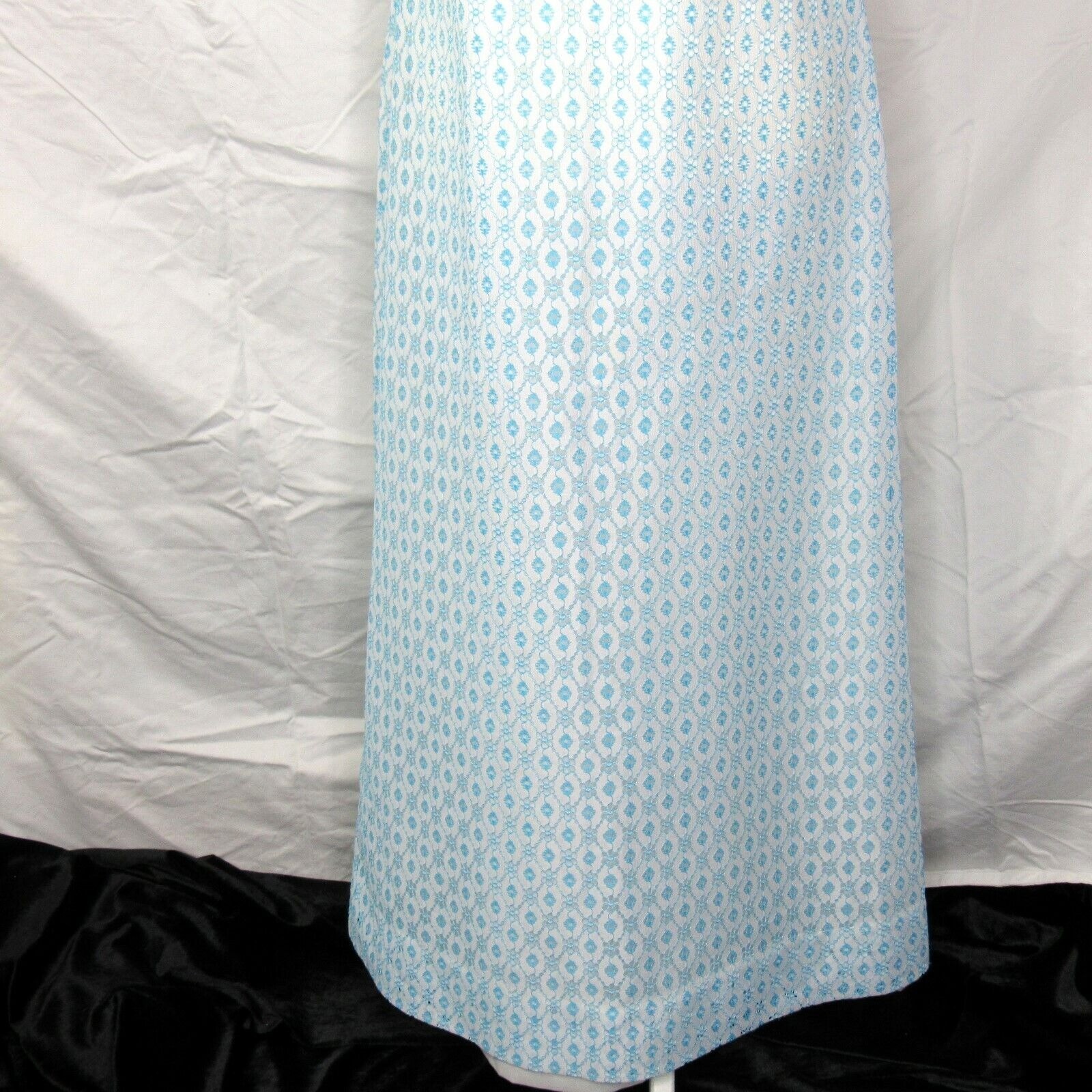 VTG Dress Made in Hawaii for McInerny by Diane Blue White Floral Lined Size 10