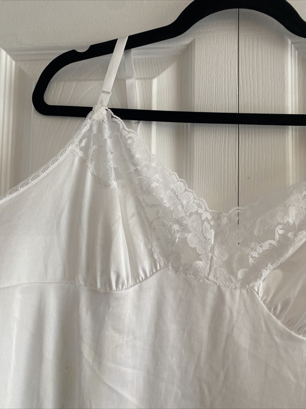Vasarette Woman Comfortable Lingerie ivory White Full Lace Slip New nightie