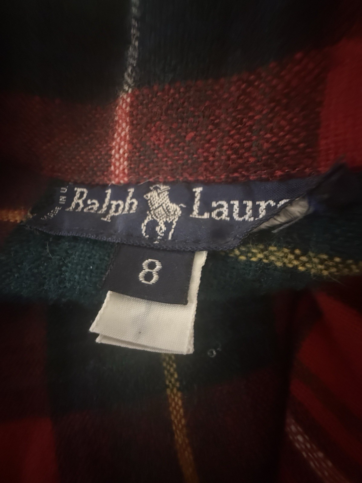 Rare Vintage Ralph Lauren Wool Tartan Plaid Button Down Woman’s Shirt Med-Lg