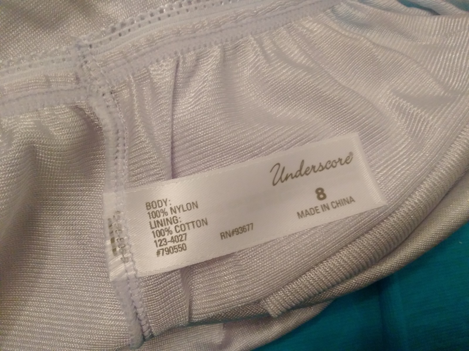 Panties Granny Silky Satiny 100% Nylon Brief 8 Pale Lilac Underscore Knicker