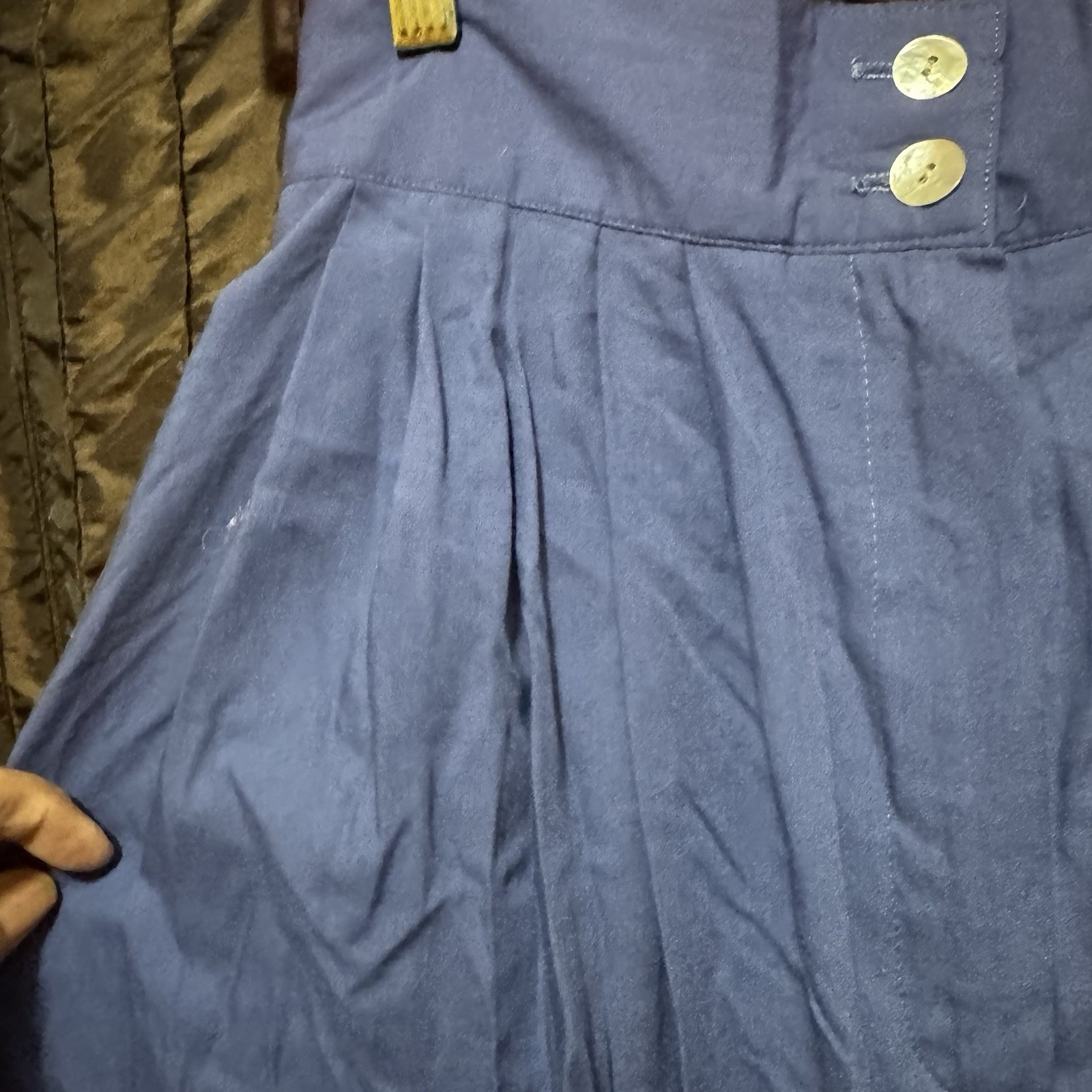Kathie Lee Women’s Blue Shorts Elastic High Waist Pleated Front Size 10 Vtg